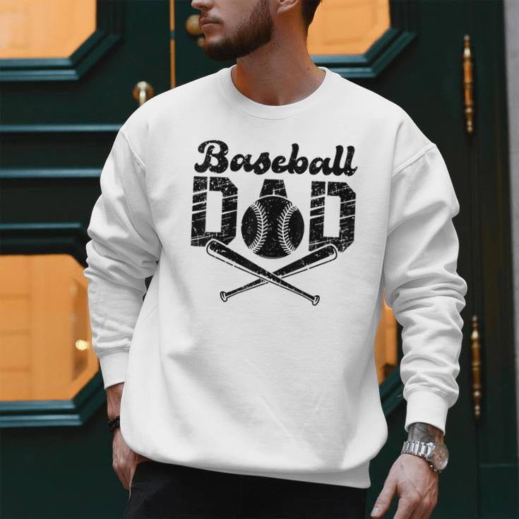 Baseball Dad Happy Fathers Day For Men Wife Daughter Son Men Sweatshirt