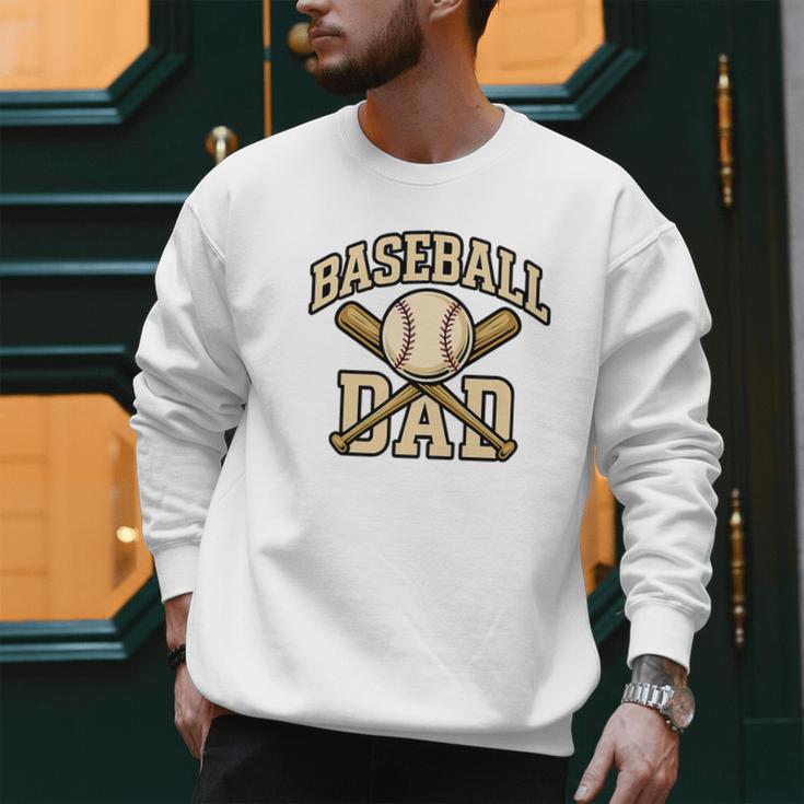 Baseball Dad Sports With Bats And Ball Graphic Premium Men Sweatshirt