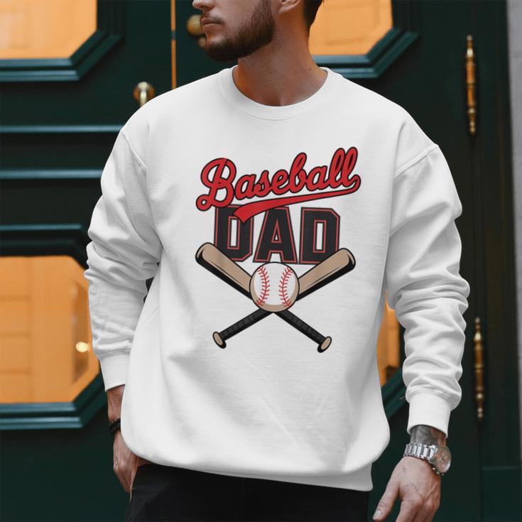 Father's Day Baseball Dad Daddy Vintage Game Day Boys Kids Men Sweatshirt