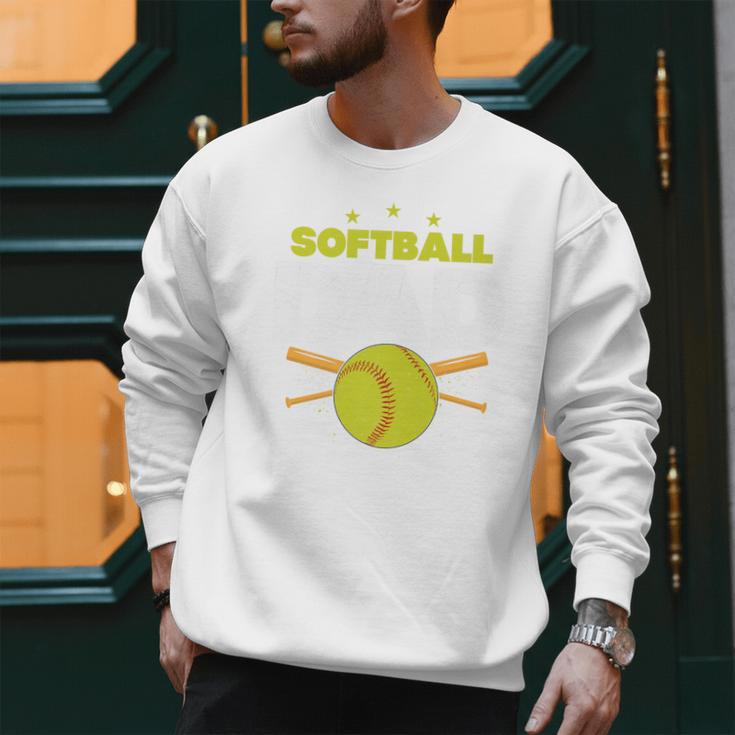 Softball Dad Just Like A Baseball Dad Player Premium Men Sweatshirt Softball Dad Just Like A Baseball Dad Player Premium Men Sweatshirt