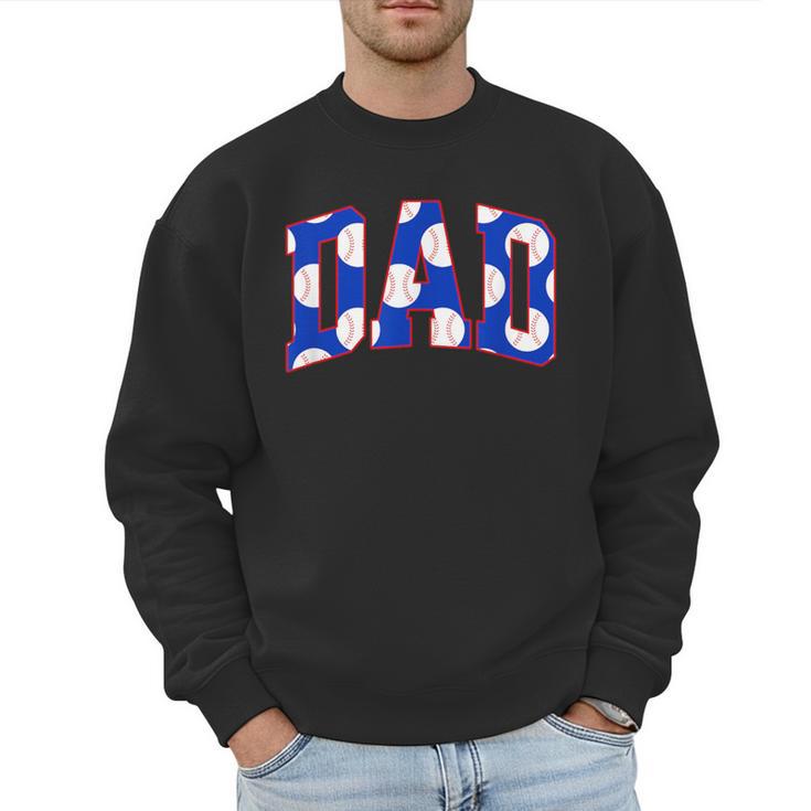 Baseball Dad Bold Varsity Style Letters Sport Themed Men Sweatshirt