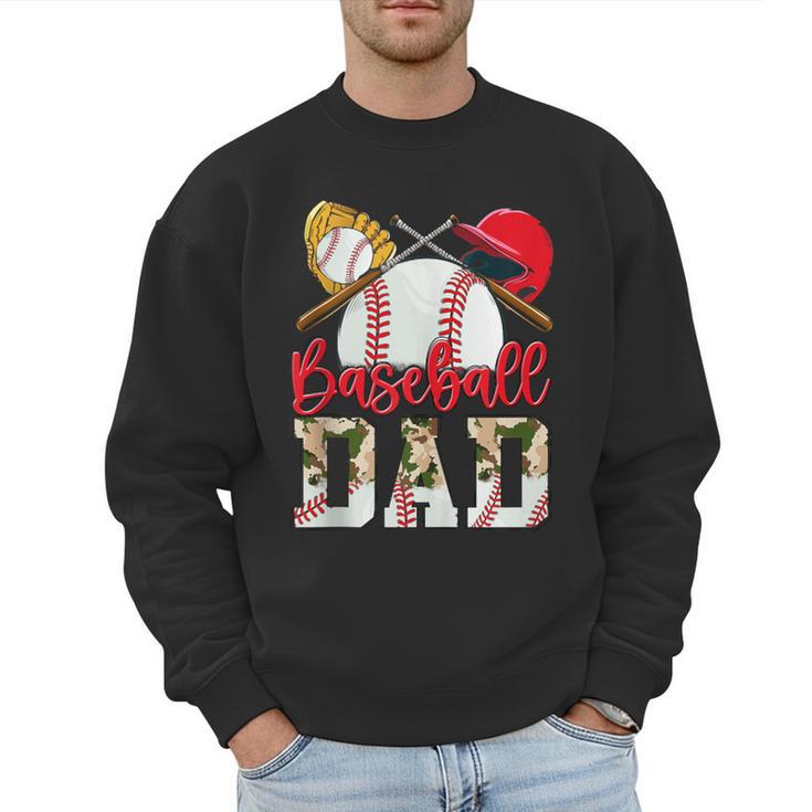 Baseball Dad Camo Husband Fathers Day Player Coach Dad Son Men Sweatshirt