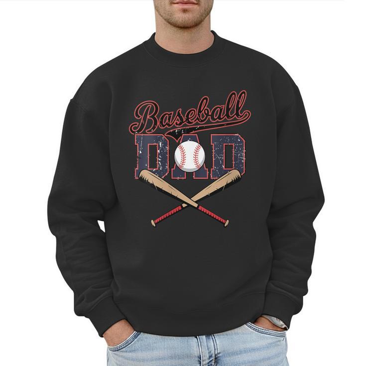 Baseball Dad Father's Day Vintage Retro Sarcastic Dad Men Sweatshirt