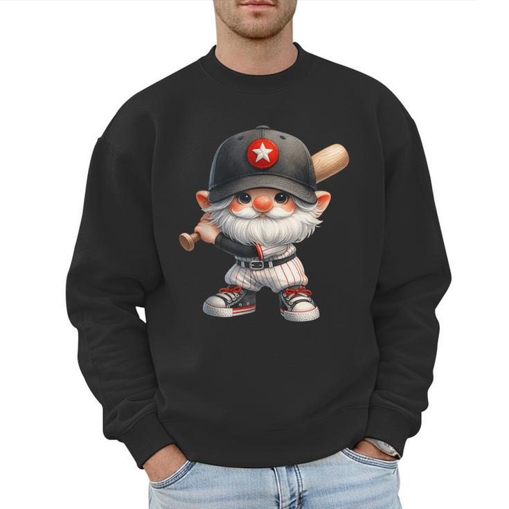Baseball Dad Gnome With Baseball Bat For Grandpa Life Men Sweatshirt
