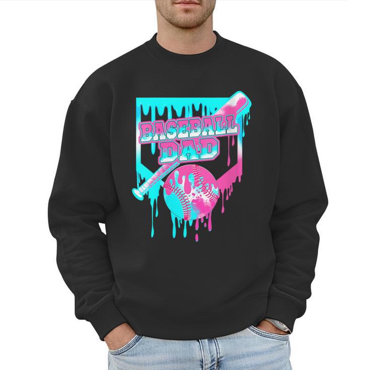 Baseball Dad Home Plate Ice Cream Drip Father's Day Men Sweatshirt
