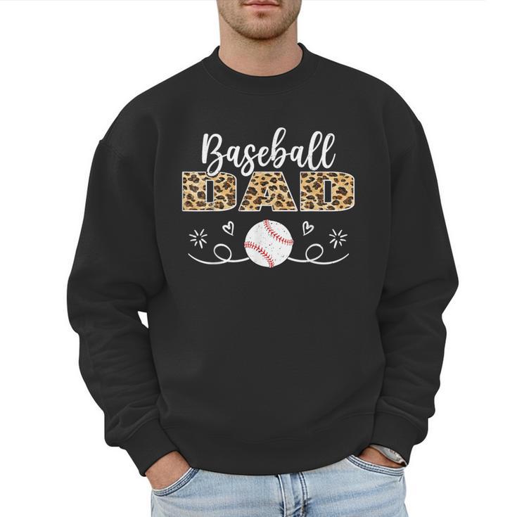 Baseball Dad Leopard Baseball Player Men Sweatshirt