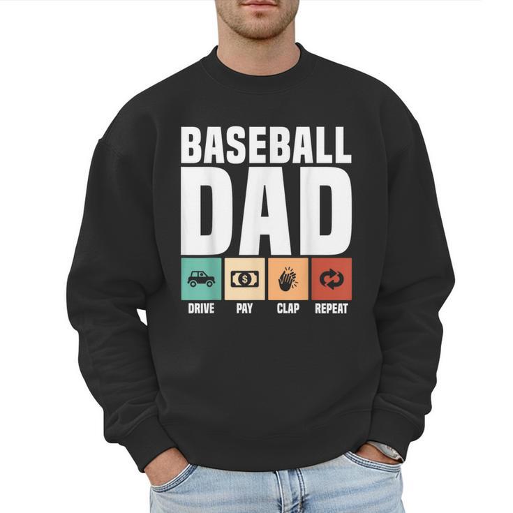 Baseball Dad Proud Little Slugger Father Humor Men Sweatshirt