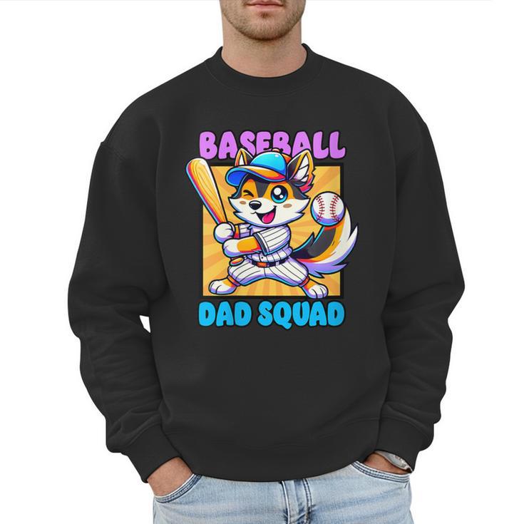 Baseball Dad Squad Fox On The Bat Men Sweatshirt