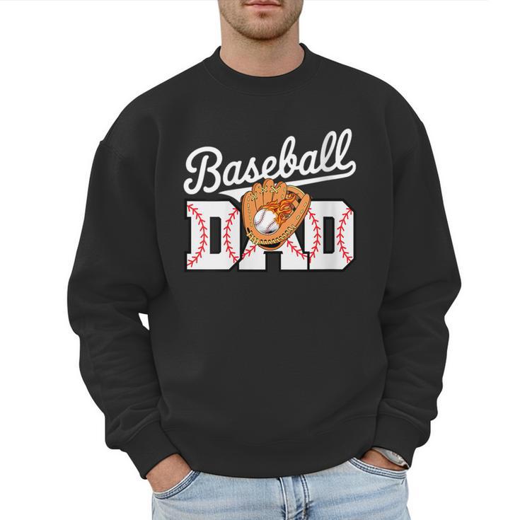 Baseball Dad Vintage Sports Fathers Day Baseball Fan Men Sweatshirt