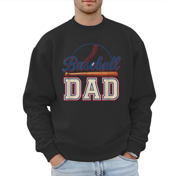 Baseball Dad Vintage Sports For Proud Fathers Men Sweatshirt
