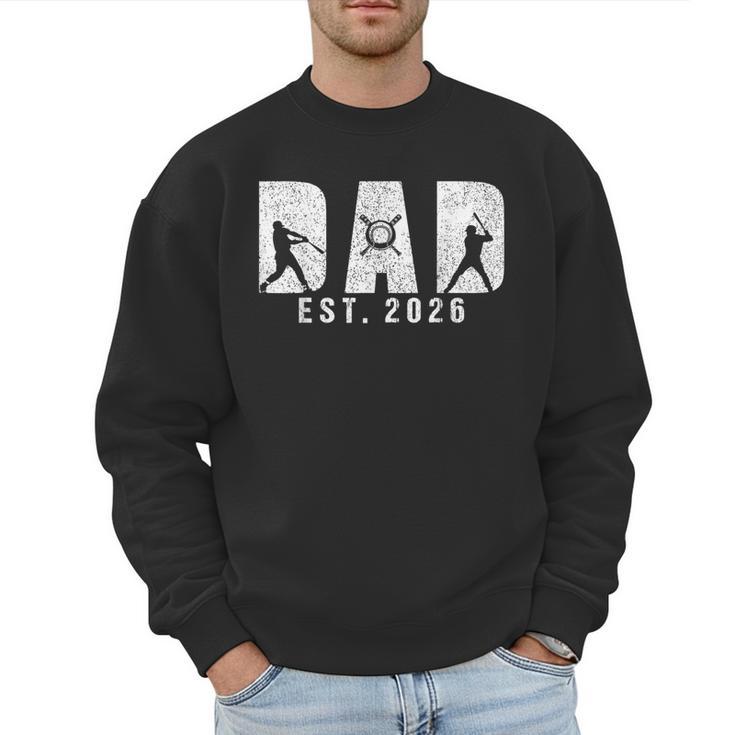 Dad Est 2026 Baseball Dad To Be New Baby Daddy Father's Day Men Sweatshirt