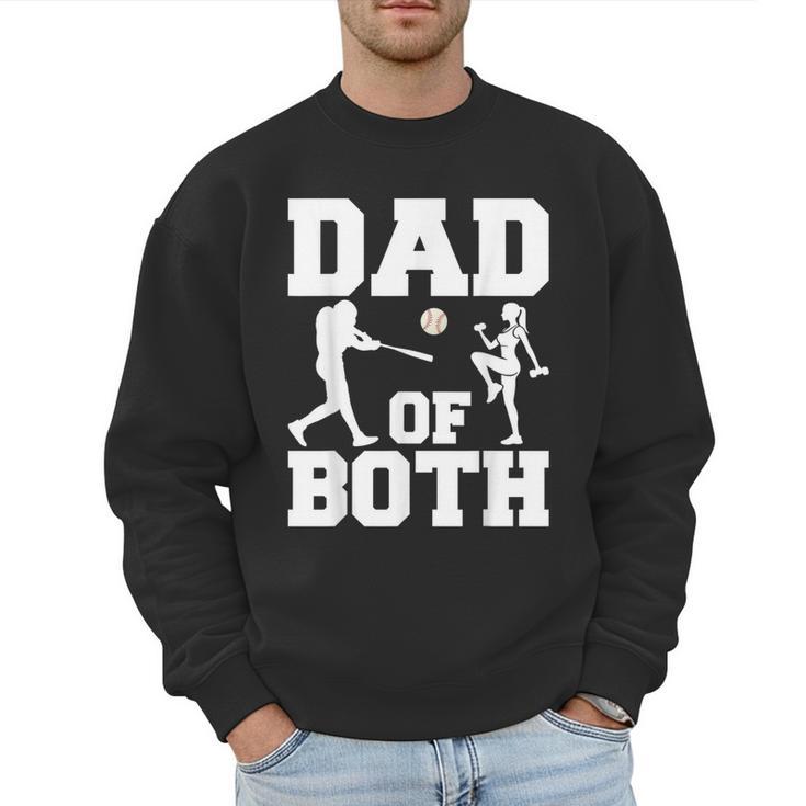 Dad Of Both Gymnastics Baseball Dad Men Sweatshirt