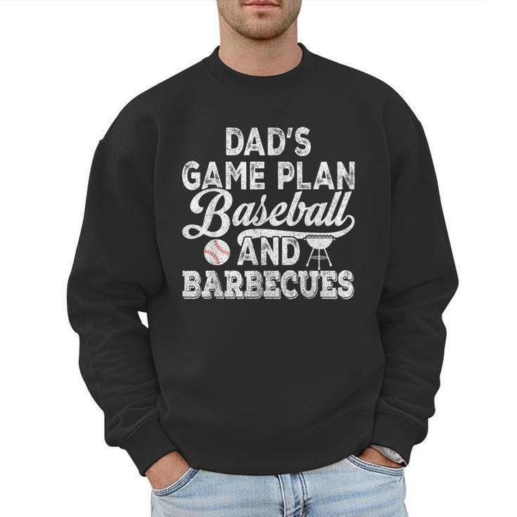 Dad's Game Plan Baseball & Barbecues Baseball Dad BBQ Gill Men Sweatshirt