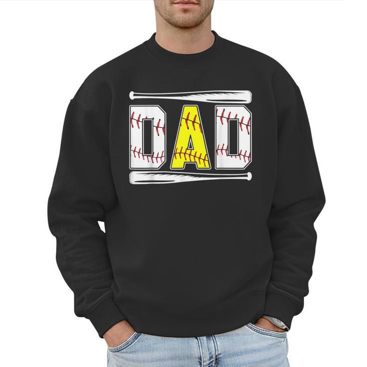 Softball Baseball Dad Of Ballers Baseball Softball Dad Men Sweatshirt