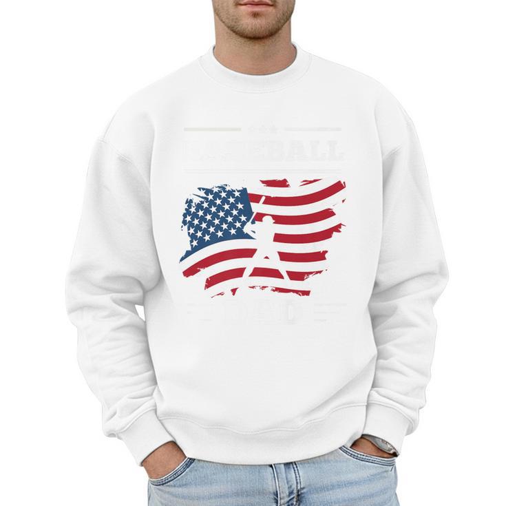 Baseball DAD American Flag Patriotic Father's Day Premium Men Sweatshirt