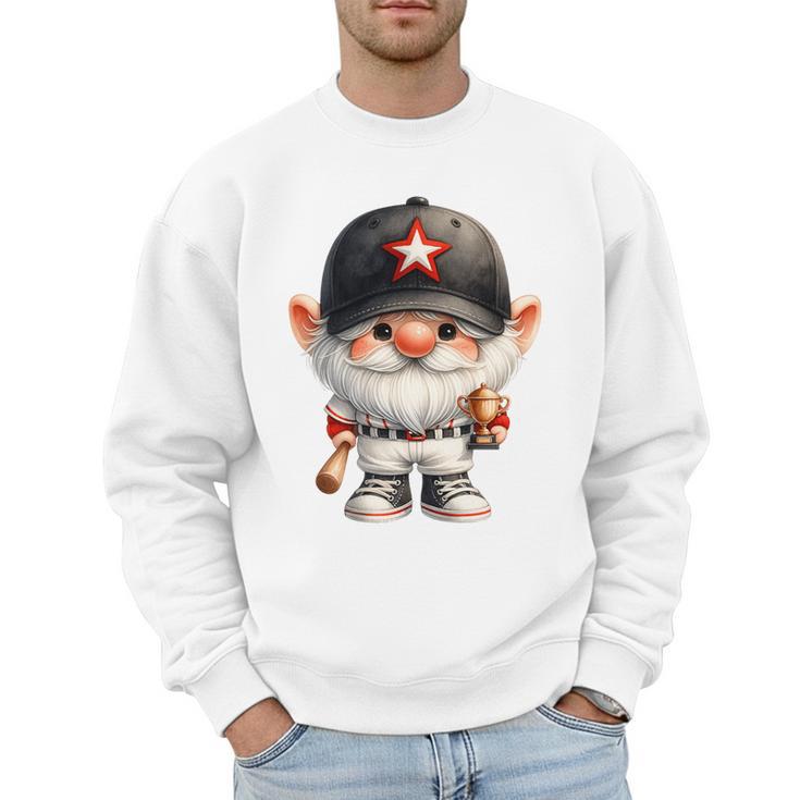 Baseball Dad Gnome For Baseball Lover With Winner Trophy Premium Tri-Blend Men Sweatshirt