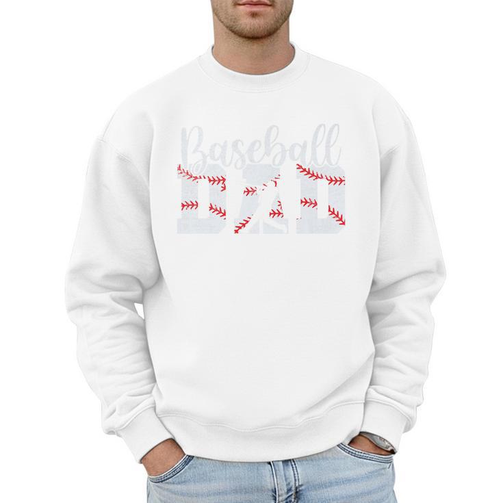 Baseball Dad Happy Fathers Day For Men Boys Baseball Lovers Premium Men Sweatshirt