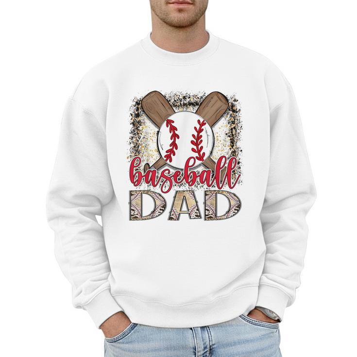 Baseball Dad Leopard Proud Ball Dad Game Day Men Sweatshirt