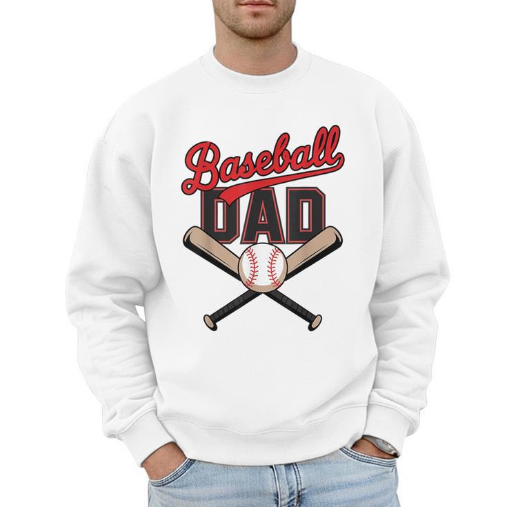 Father's Day Baseball Dad Daddy Vintage Game Day Boys Kids Men Sweatshirt