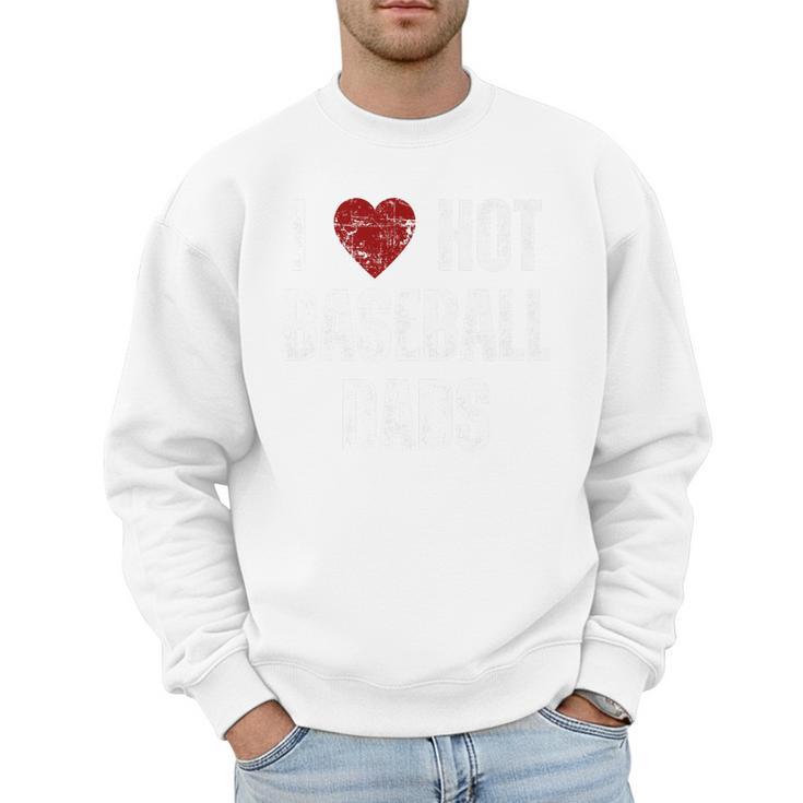 I Love Hot Baseball Dads Red Hearts Premium Men Sweatshirt