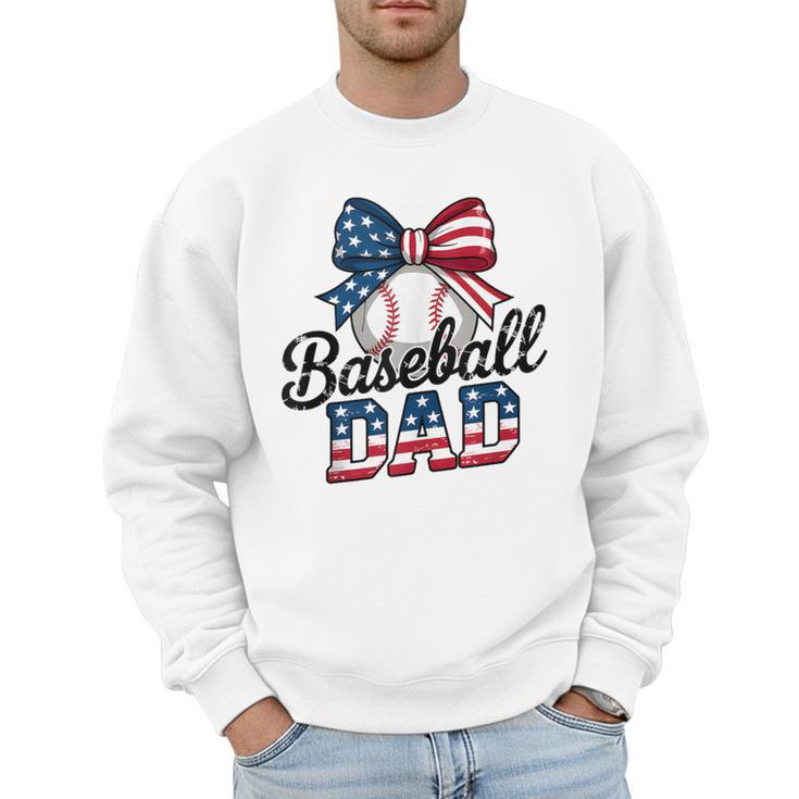 Patriotic Baseball Dad 4th Of July For All American Fathers Men Sweatshirt