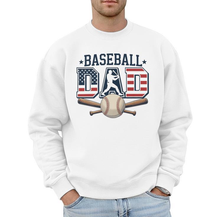 Patriotic Baseball Dad USA Flag American 4th Of July Premium Men Sweatshirt