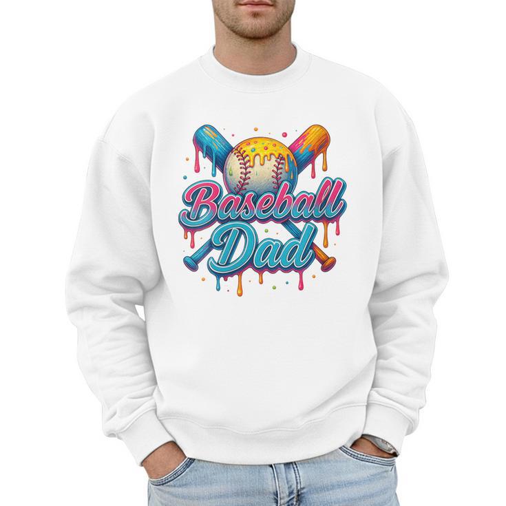 Retro Baseball Dad Dripping Ice Cream Father's Day Men Sweatshirt