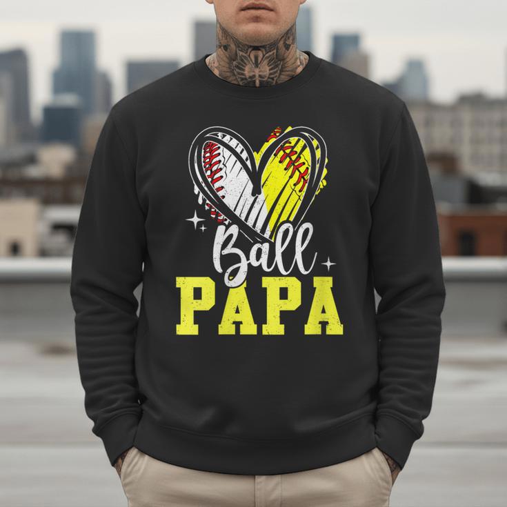 Ball Papa Softball Baseball Dad Daddy Men Sweatshirt Ball Papa Softball Baseball Dad Daddy Men Sweatshirt