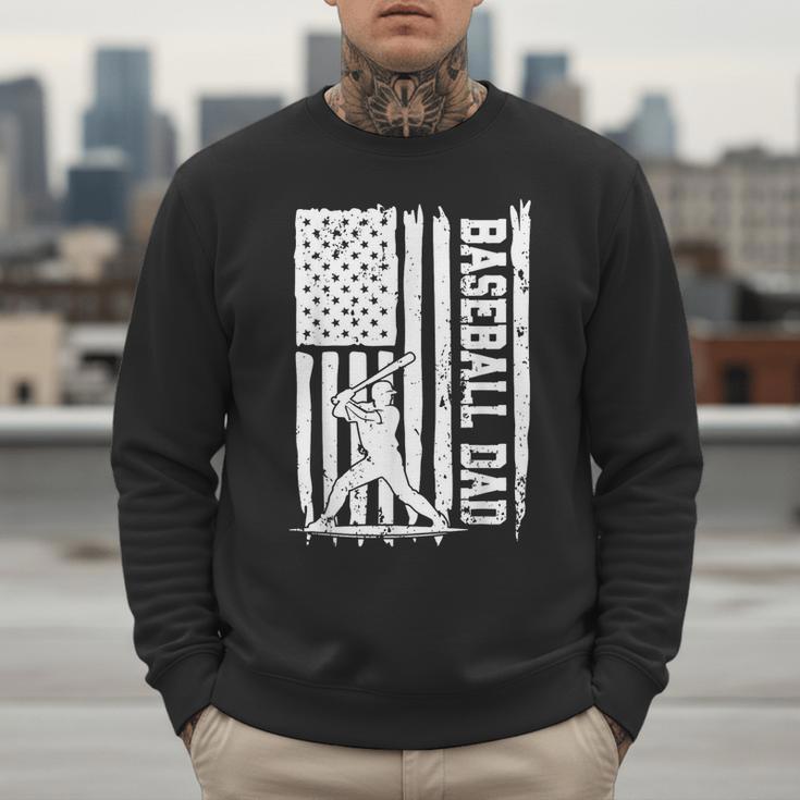 Baseball Dad American Flag Papa Daddy Happy Father's Day Men Sweatshirt Baseball Dad American Flag Papa Daddy Happy Father's Day Men Sweatshirt