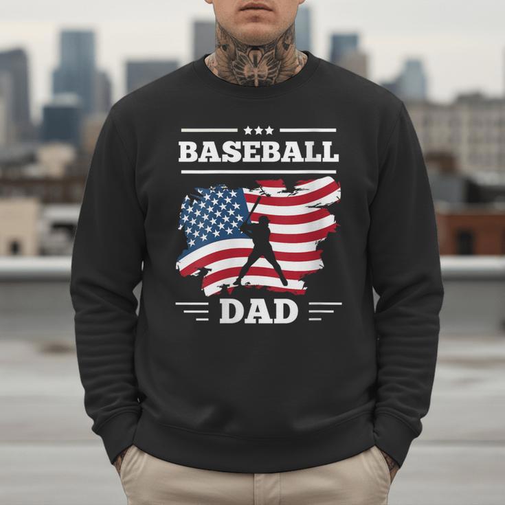 Baseball DAD American Flag Patriotic Father's Day Men Sweatshirt