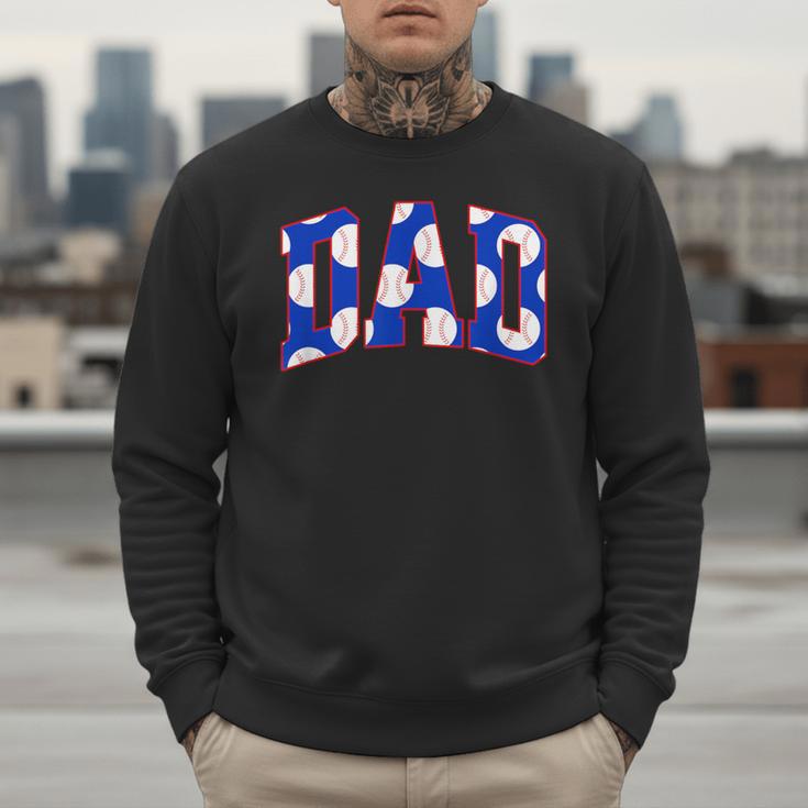 Baseball Dad Bold Varsity Style Letters Sport Themed Men Sweatshirt