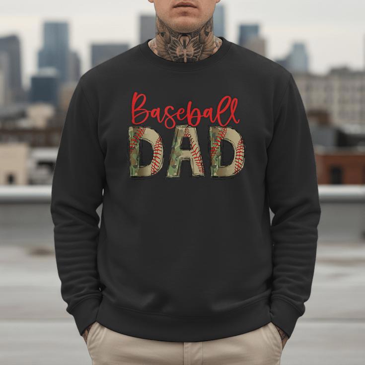 Baseball Dad Camouflage Camo Flag Military Father's Day Men Sweatshirt Baseball Dad Camouflage Camo Flag Military Father's Day Men Sweatshirt