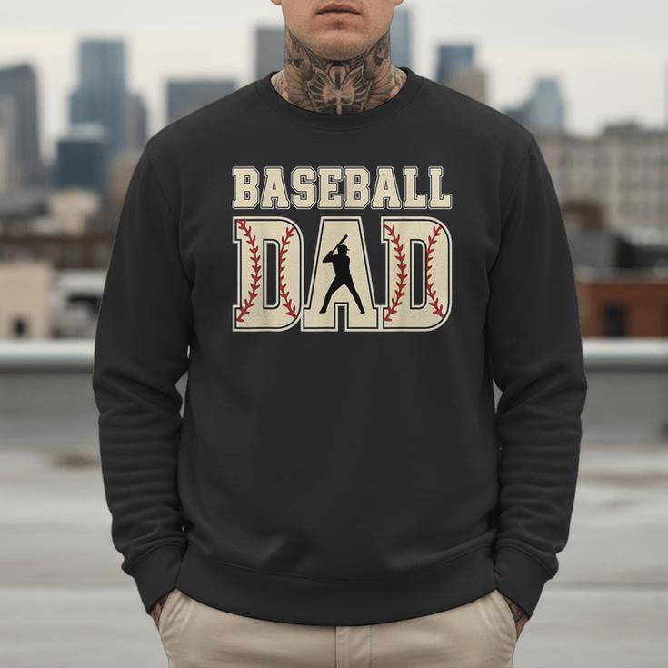 Baseball Dad Distressed Bold Stitch Graphic Sports Father Men Sweatshirt Baseball Dad Distressed Bold Stitch Graphic Sports Father Men Sweatshirt