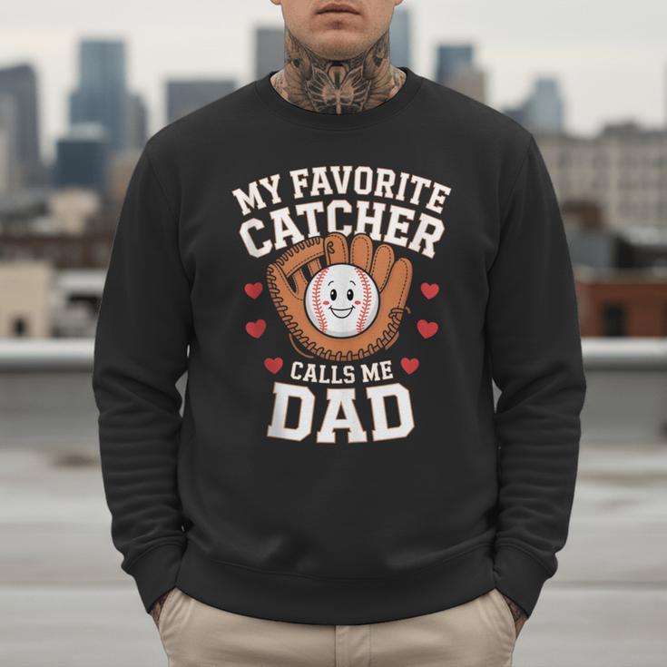 Baseball Dad Father's Day Catcher Men Men Sweatshirt Baseball Dad Father's Day Catcher Men Men Sweatshirt