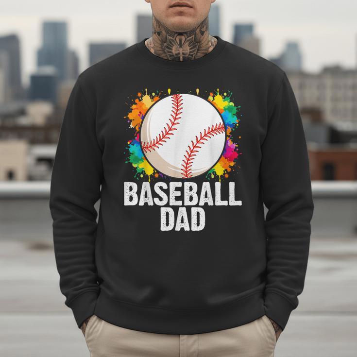 Baseball Dad Fathers Day For Daddy Papa Father Men Sweatshirt
