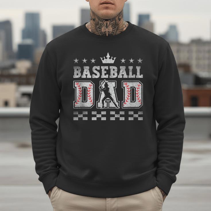 Baseball Dad Father's Day Baseball Father Retro Vintage Men Sweatshirt