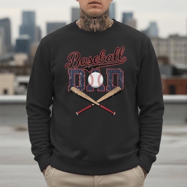 Baseball Dad Father's Day Vintage Retro Sarcastic Dad Men Sweatshirt