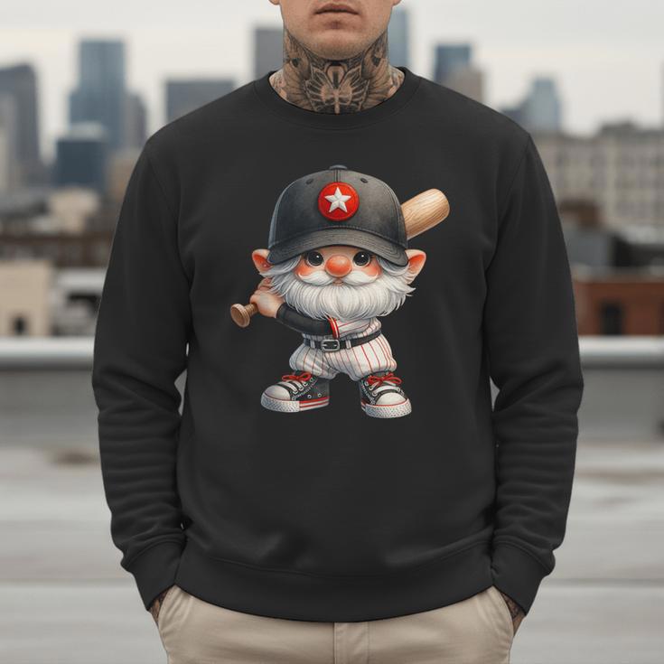 Baseball Dad Gnome With Baseball Bat For Grandpa Life Men Sweatshirt