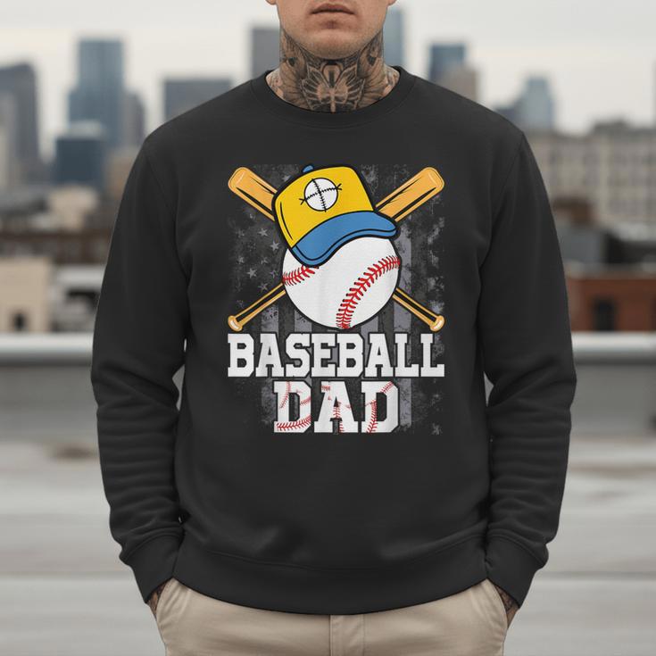 Baseball Dad Happy Fathers Day For Men Boys Kids Men Sweatshirt