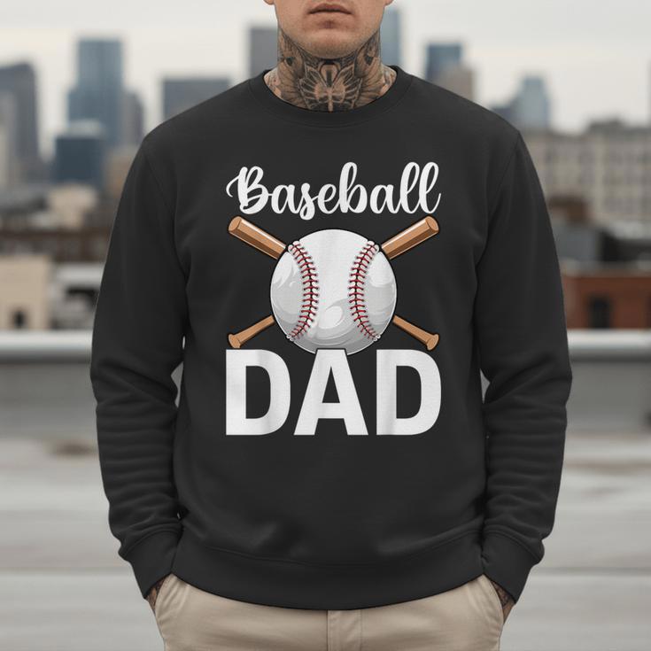 Baseball Dad Happy Fathers Day For Men Boys Men Sweatshirt