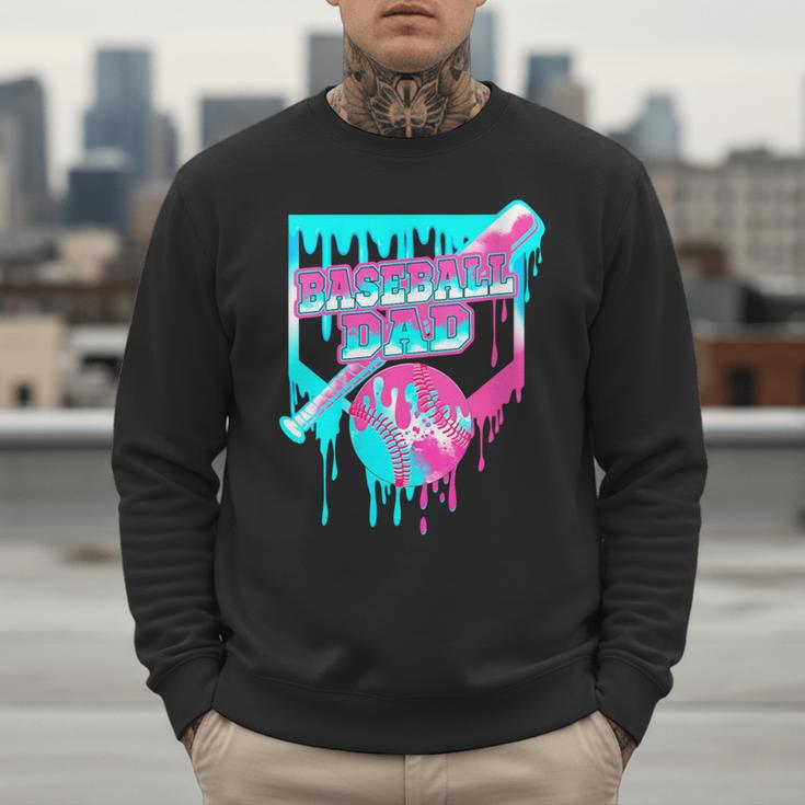 Baseball Dad Home Plate Ice Cream Drip Father's Day Men Sweatshirt