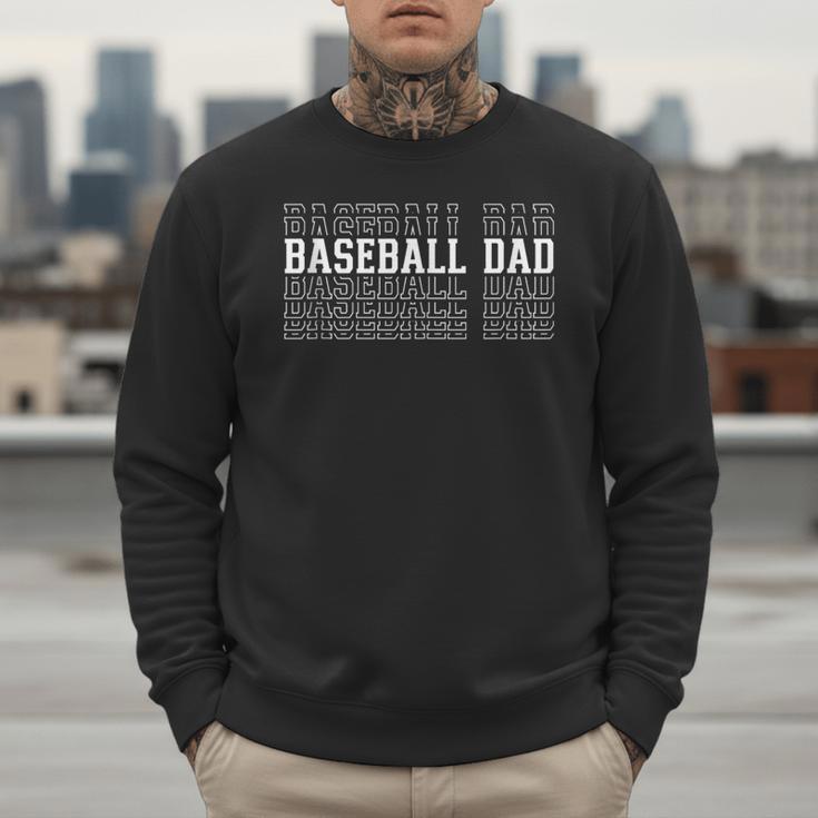 Baseball Dad Layered Text Father Coach Player Men Sweatshirt