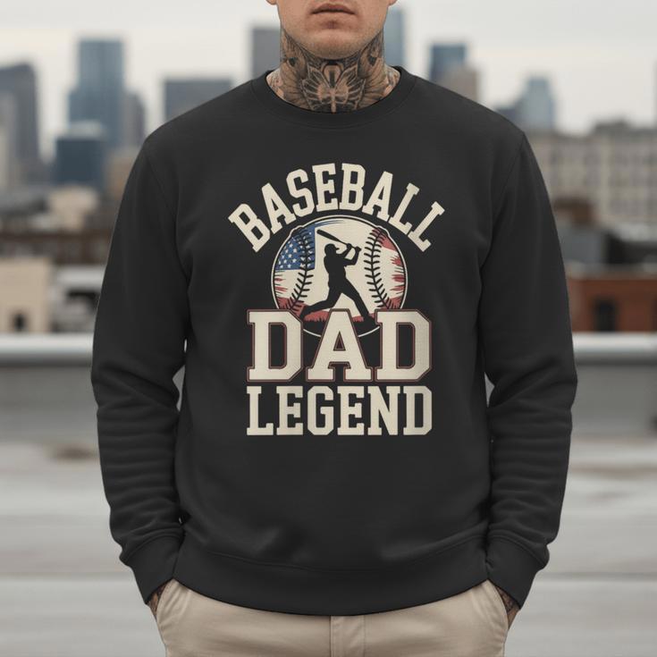 Baseball Dad Retro American Flag Style Men Sweatshirt Baseball Dad Retro American Flag Style Men Sweatshirt