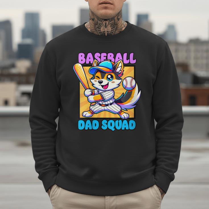 Baseball Dad Squad Fox On The Bat Men Sweatshirt