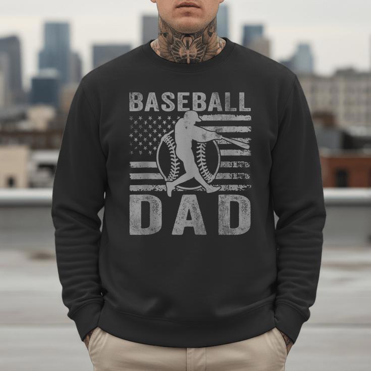 Baseball Dad USA American Flag Father's Day Men Men Sweatshirt Baseball Dad USA American Flag Father's Day Men Men Sweatshirt