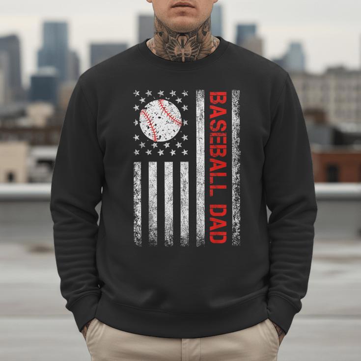 Baseball Dad USA American Flag Men Daddy Fathers Day Men Sweatshirt Baseball Dad USA American Flag Men Daddy Fathers Day Men Sweatshirt