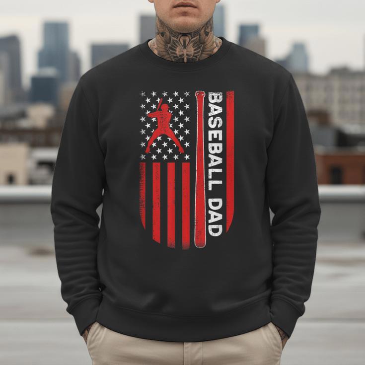 Baseball Dad Usa American Flag Patriotic Dad Father's Day Men Sweatshirt Baseball Dad Usa American Flag Patriotic Dad Father's Day Men Sweatshirt