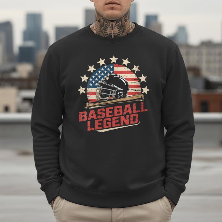Baseball Dad USA Flag Men Sweatshirt