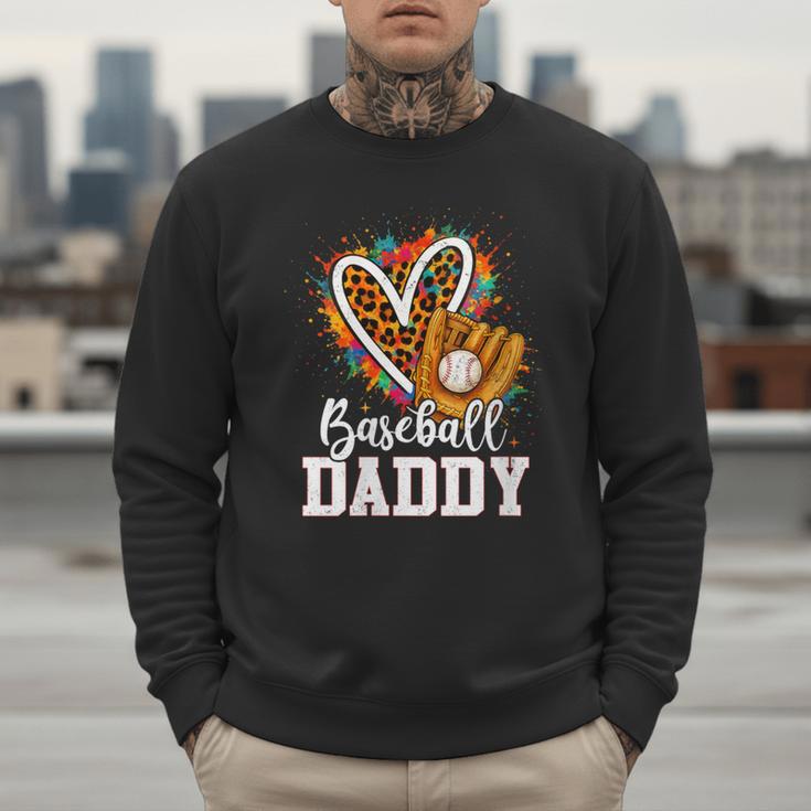 Baseball Daddy Leopard Heart Colorful Men Sweatshirt