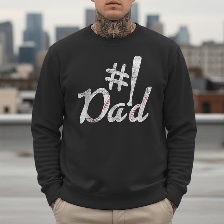 Baseball Player Dad Papa Fathers Day Number One Baseball Dad Men Sweatshirt Baseball Player Dad Papa Fathers Day Number One Baseball Dad Men Sweatshirt